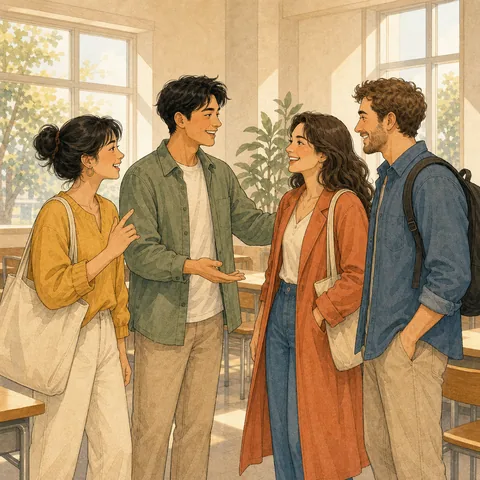 A friendly scene for introduce classmates