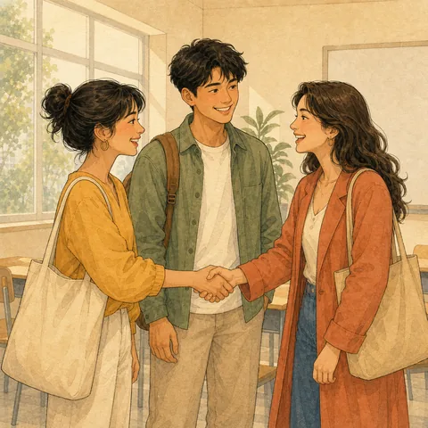 A friendly scene for ask about a friend