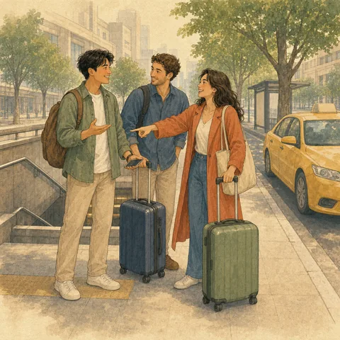 A friendly scene for compare public transport