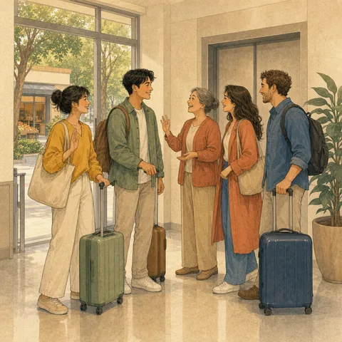 A friendly scene for neighbors and nearby places