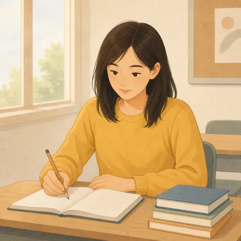 A friendly illustration showing student