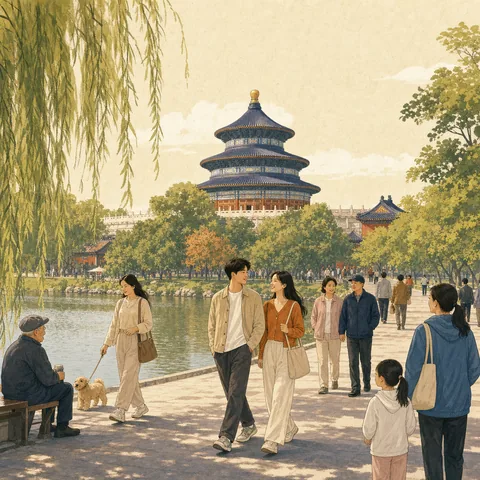 A friendly illustration showing China