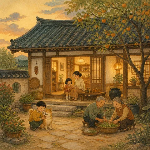 A friendly illustration showing home
