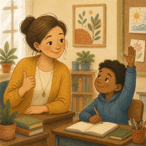 A friendly illustration showing may