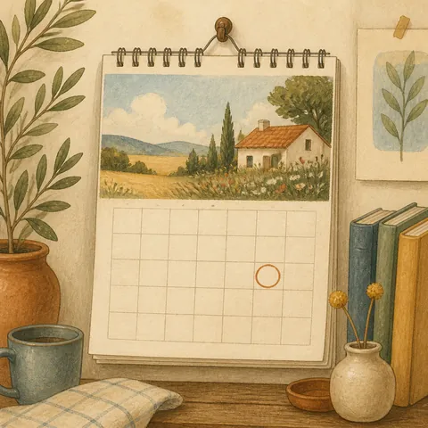 A friendly illustration showing date