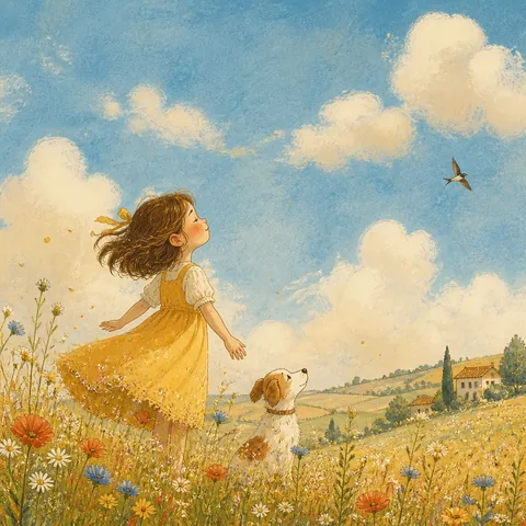 A friendly illustration showing day