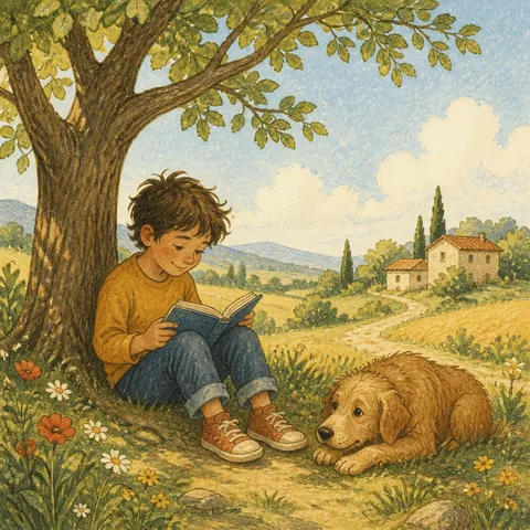 A friendly illustration showing day