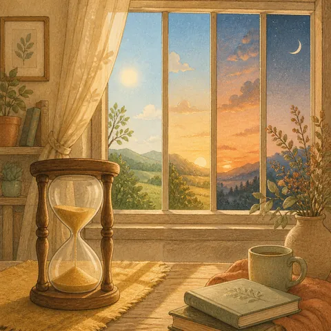 A friendly illustration showing time