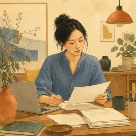 A friendly illustration showing to work