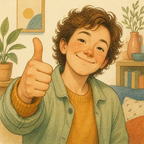 A friendly illustration showing very