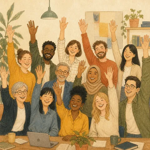 A friendly illustration showing all