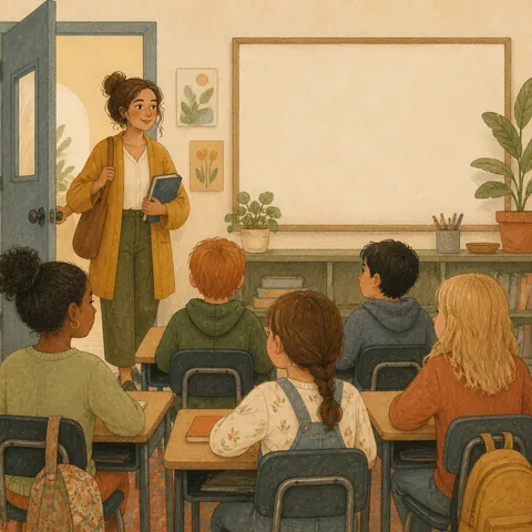 A friendly illustration showing to attend class