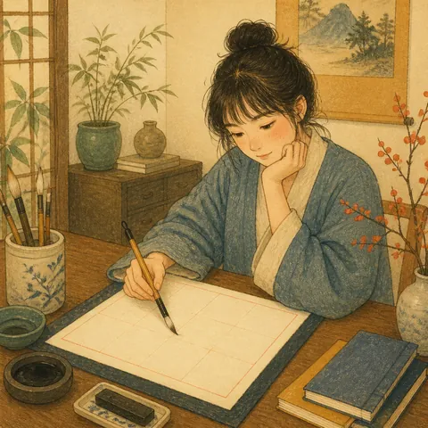 A friendly illustration showing Chinese (written language)