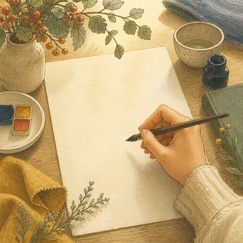 A friendly illustration showing to write