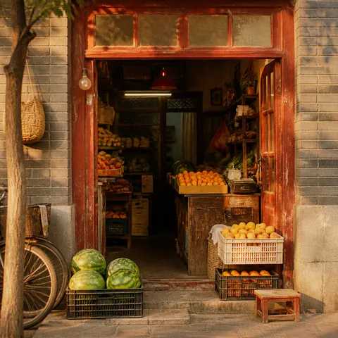 A friendly illustration showing shop