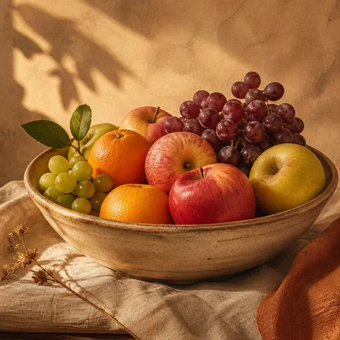 A friendly illustration showing fruit