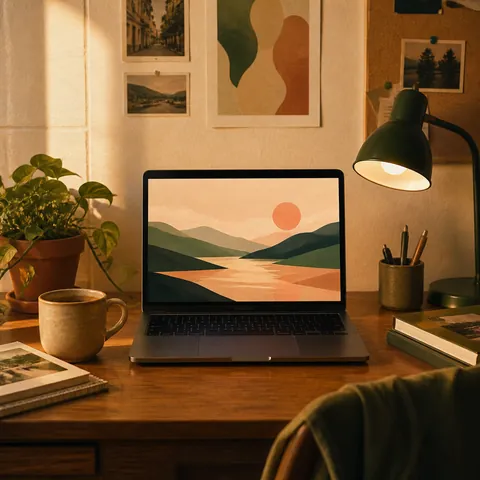 A friendly illustration showing computer