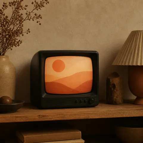 A friendly illustration showing television