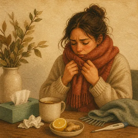 A friendly illustration showing to become ill