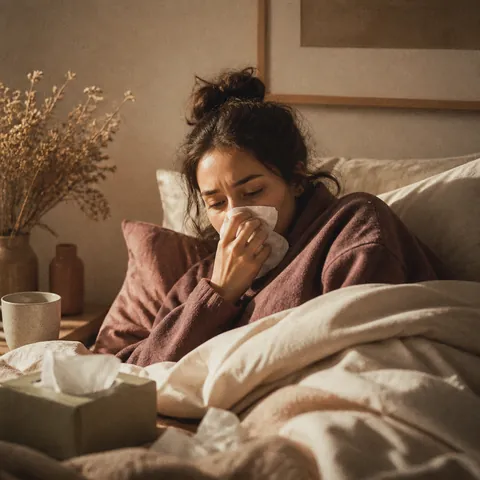 A friendly illustration showing illness