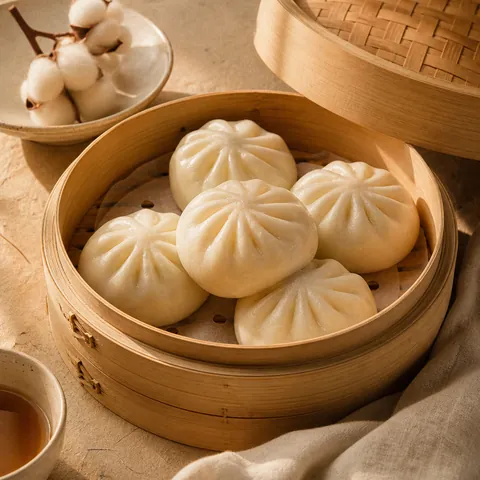 A friendly illustration showing baozi