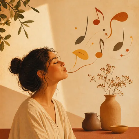 A friendly illustration showing song
