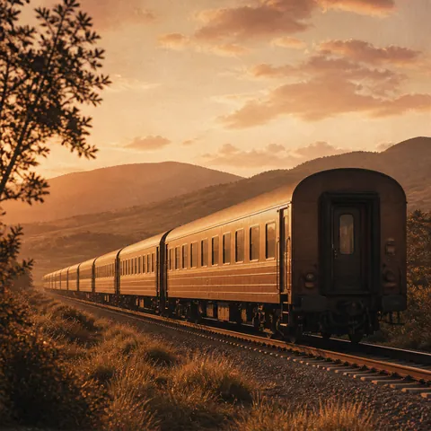 A friendly illustration showing train