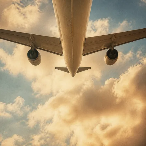 A friendly illustration showing airplane