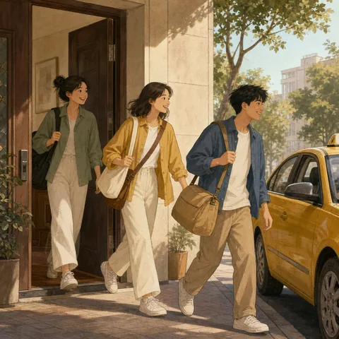 A friendly illustration showing to go