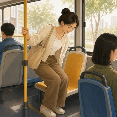 A friendly illustration showing to sit