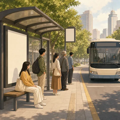 A friendly illustration showing station