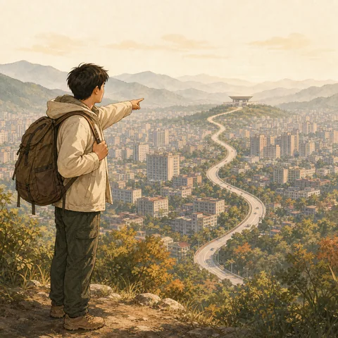 A friendly illustration showing far