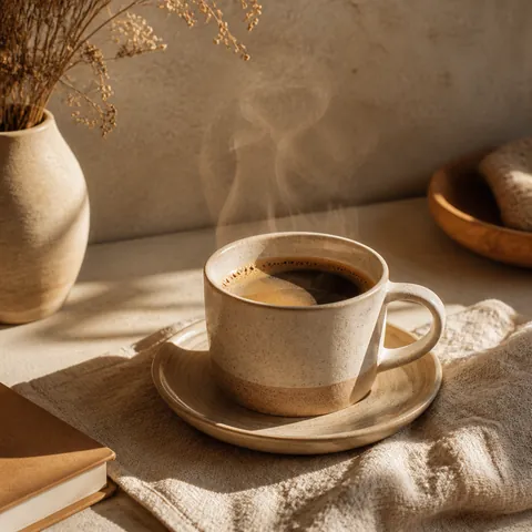 A friendly illustration showing coffee