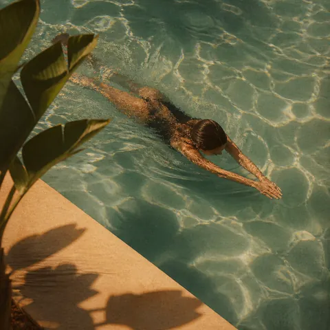A friendly illustration showing to swim