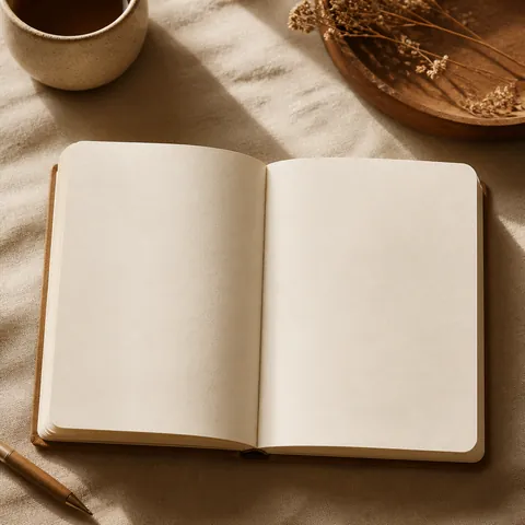 A friendly illustration showing notebook