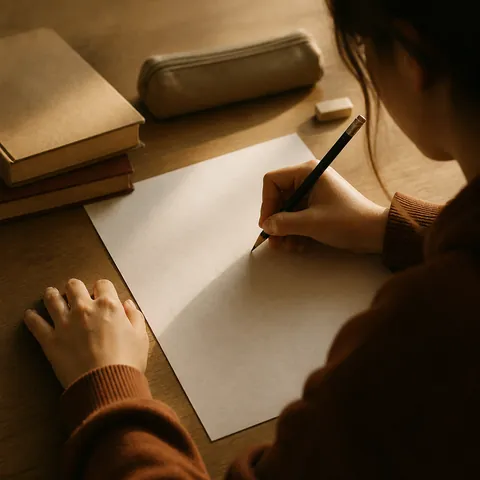 A friendly illustration showing to take a test