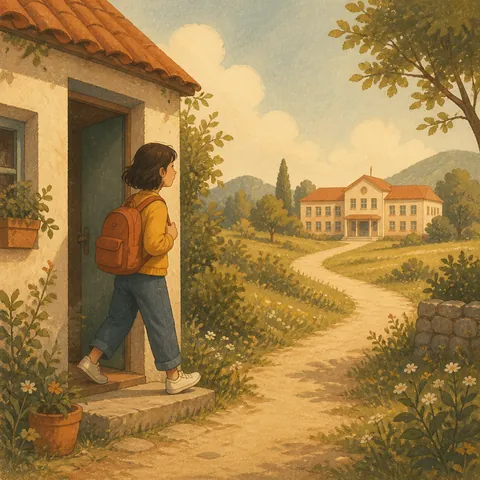 A friendly illustration showing from