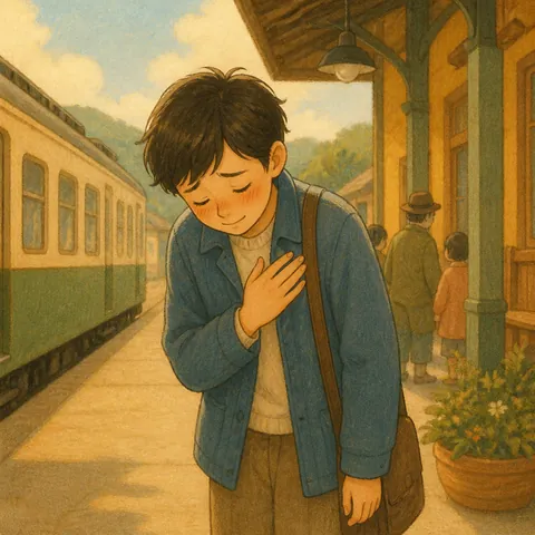 A friendly illustration showing sorry