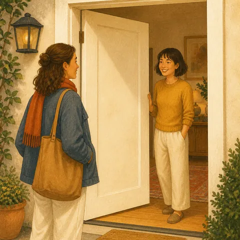 A friendly illustration showing doorway