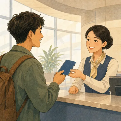 A friendly illustration showing passport