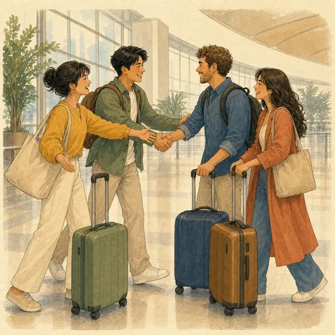 A friendly illustration showing to meet