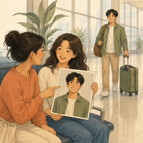A friendly illustration showing photo