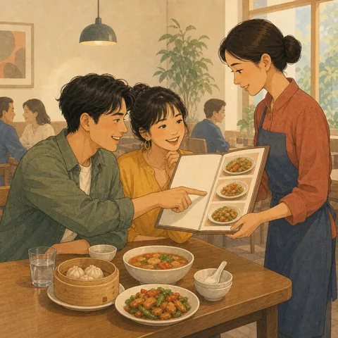 A friendly illustration showing to order