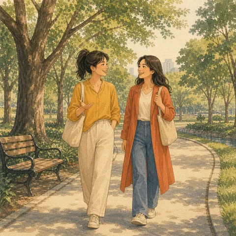 A friendly illustration showing park