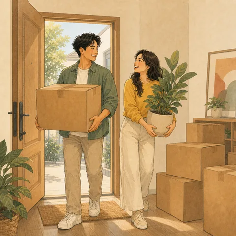 A friendly illustration showing to move