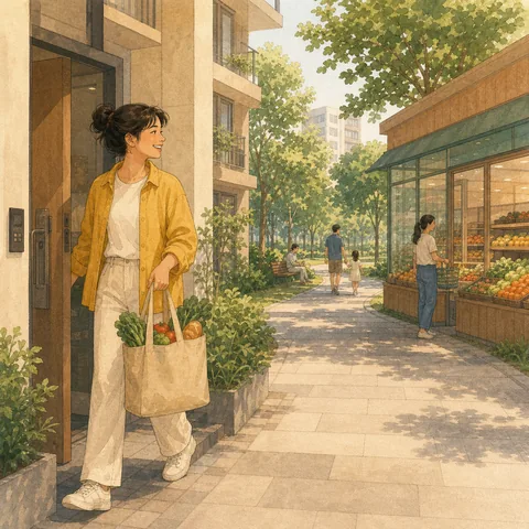 A friendly illustration showing convenient