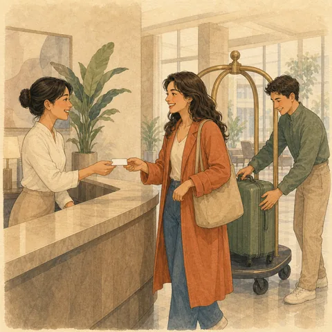 A friendly illustration showing service