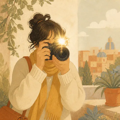 A friendly illustration showing to photograph
