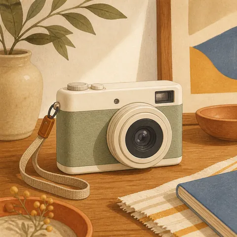 A friendly illustration showing camera