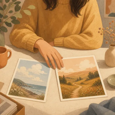 A friendly illustration showing to choose